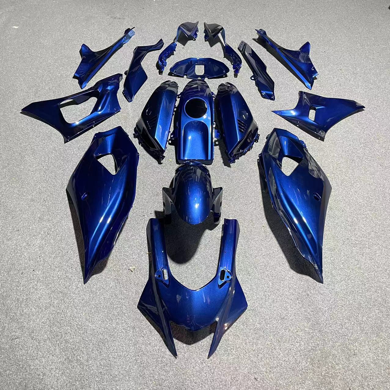 Amotopart 2021-2024 Yamaha YZF-R7 Kit de carénage bleu foncé brillant