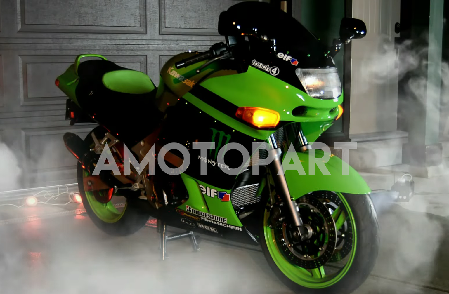 Amotopart Kawasaki ZZR400 1993-2007/ZZR600 1993-2003 Green Fairing Kit