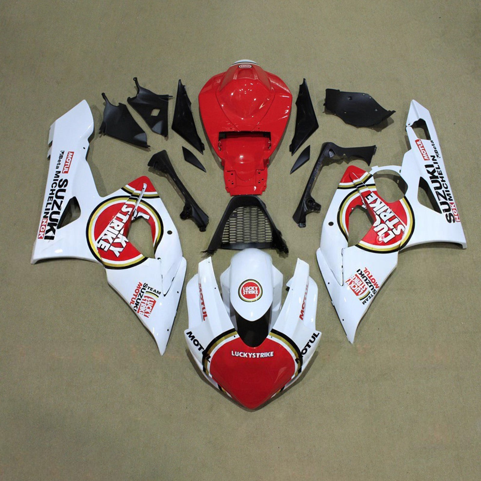 Amotopart 2005-2006 Suzuki GSXR1000 Red White Fairing Kit
