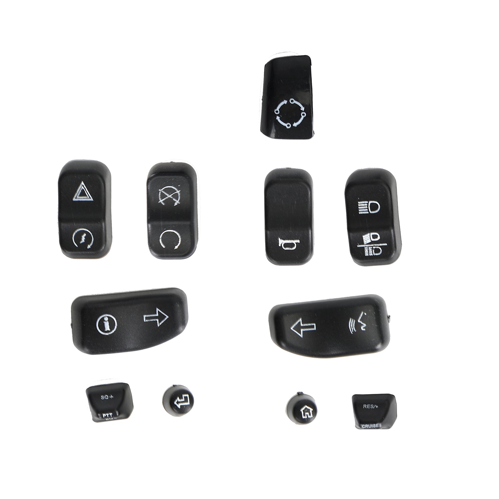 11Pcs Hand Control Switch Button Covers Fits For Glide Road King Models 14-19