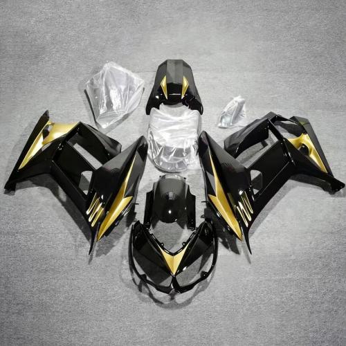 Amotopart 2010-2015 Kawasaki Z1000SX Black Gold Fairing Kit