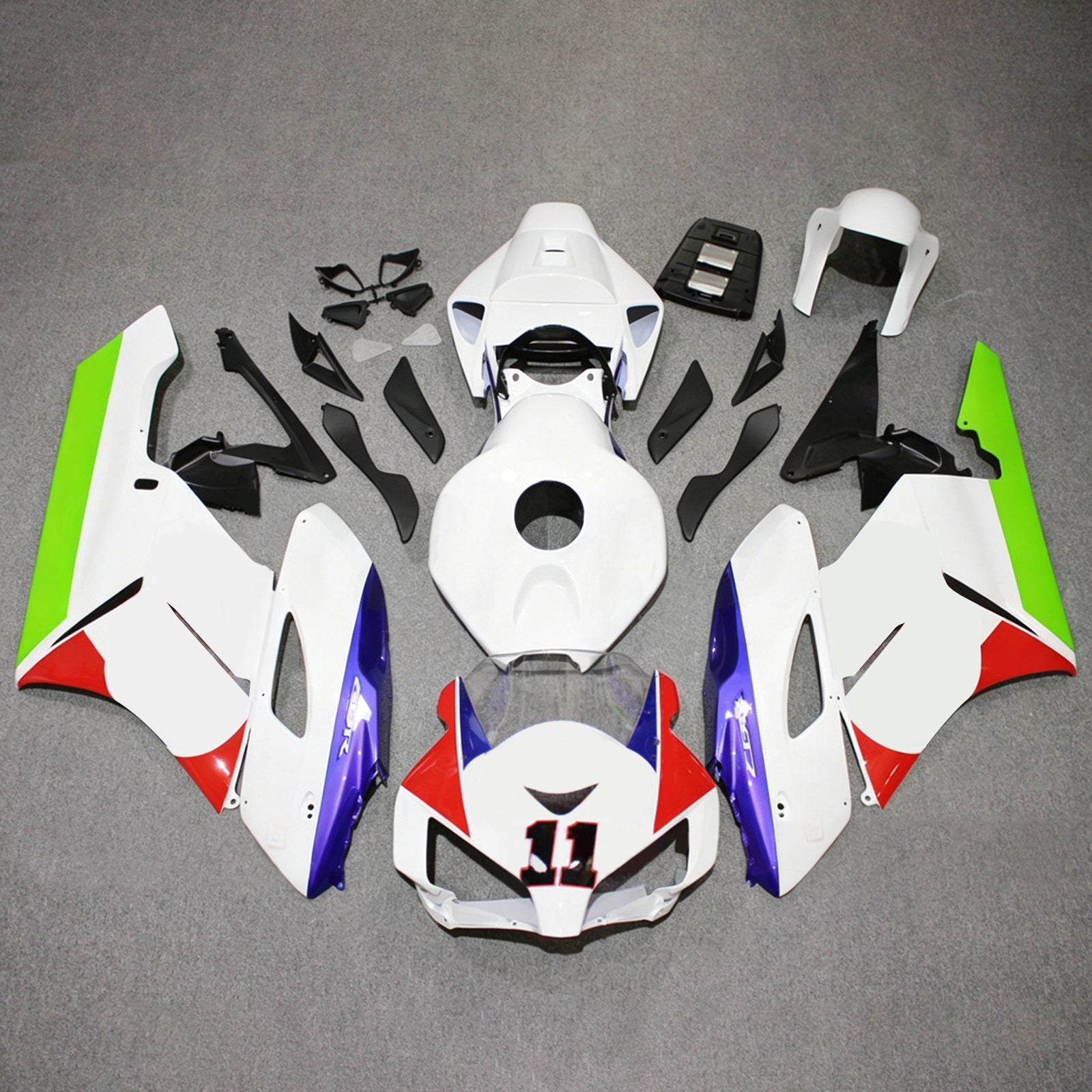 Amotopart 2004-2005 Honda CBR1000RR Kit de carenado blanco verde morado