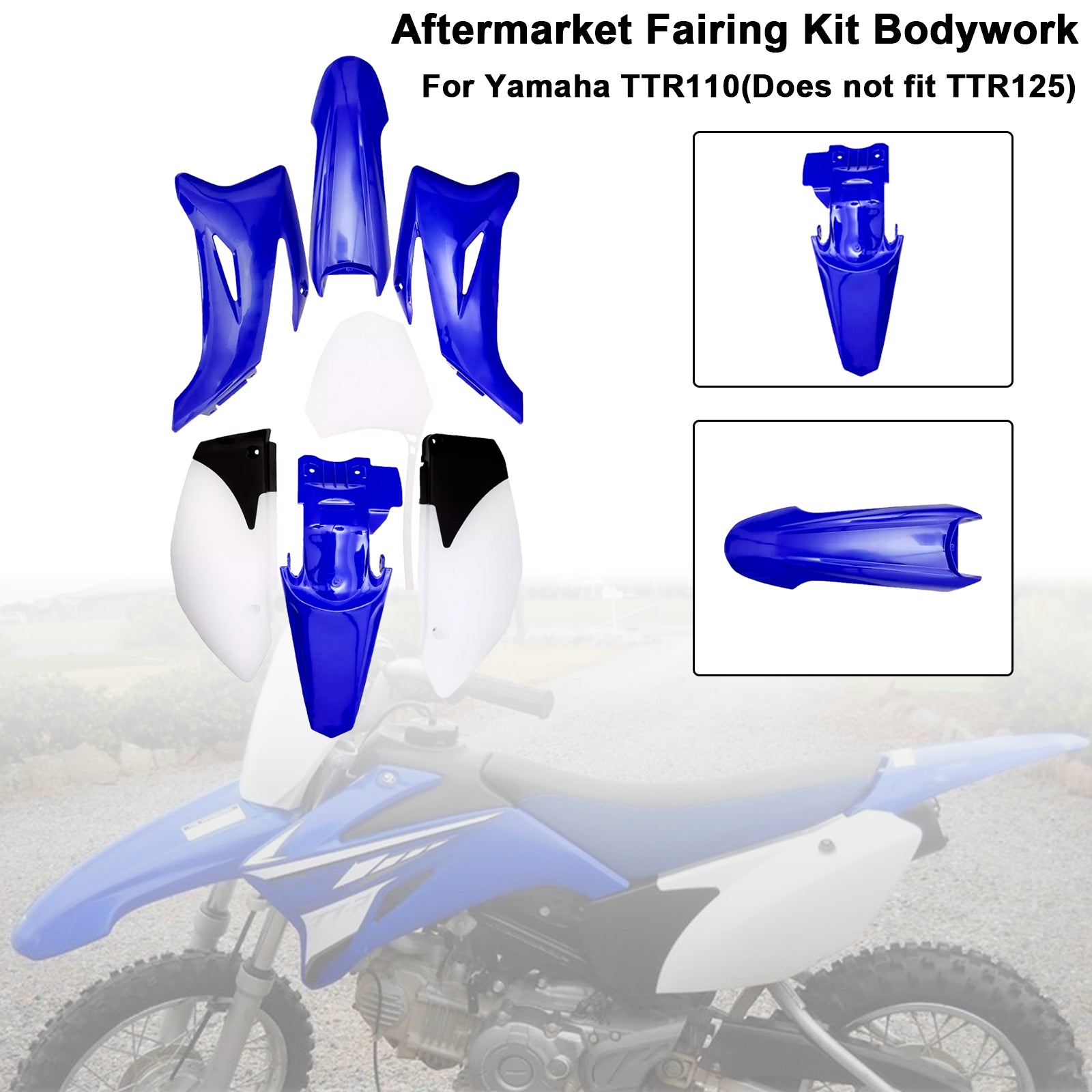 Yamaha TTR110 Dirt Bike Body Plastic Kit Fender Faming
