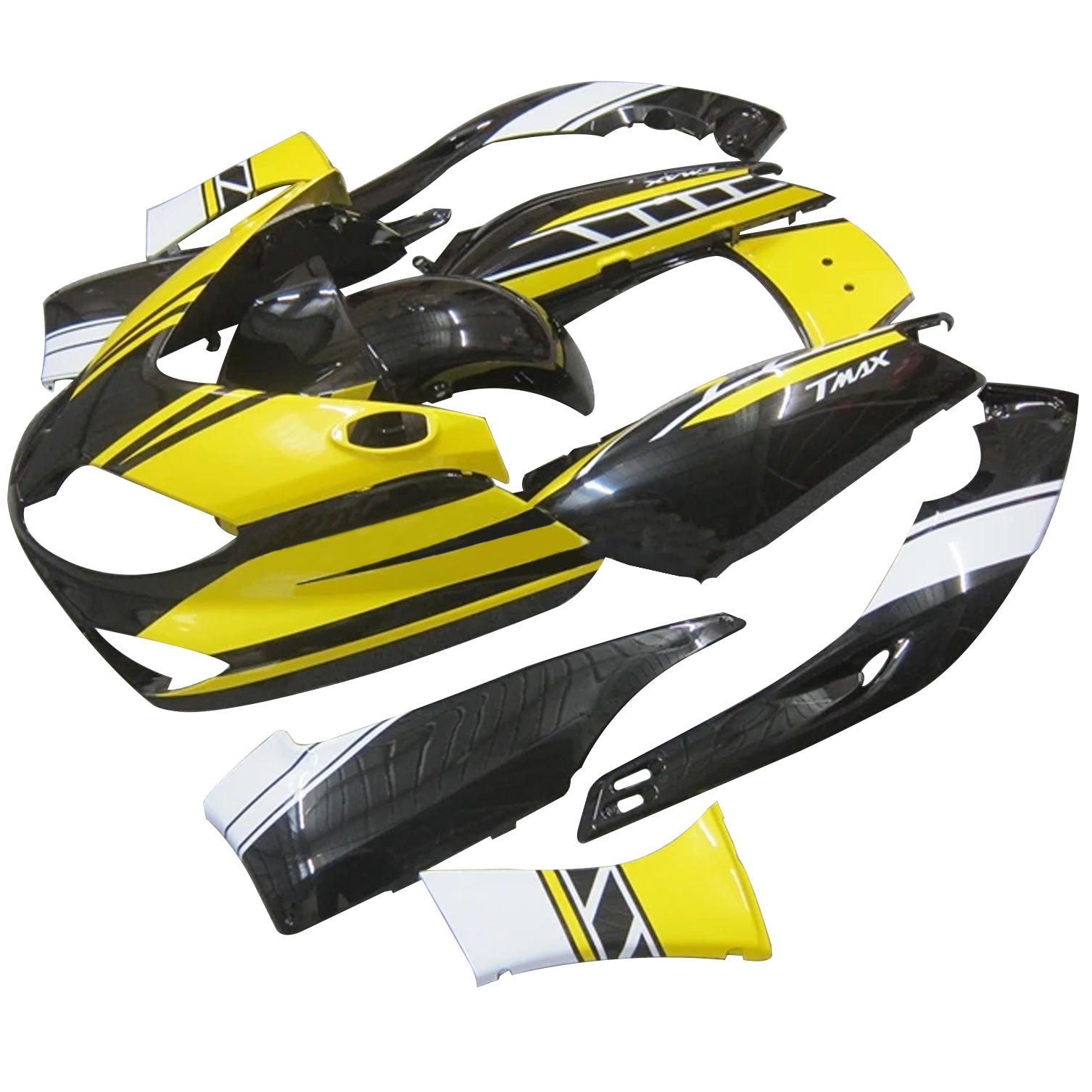 Amotopart 2001-2007 Yamaha T-Max Kit de carenado negro amarillo blanco