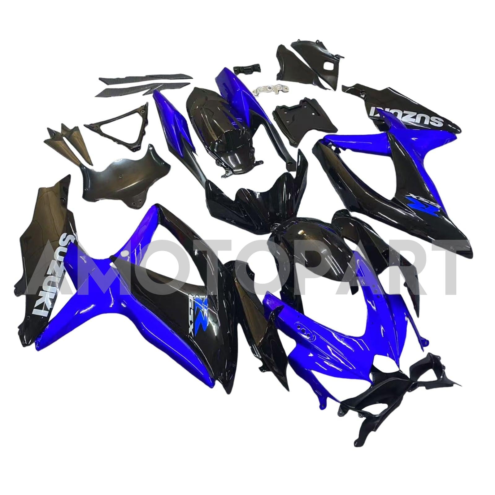 Amotopart 2008-2009 Suzuki GSXR 600/750 Black Blue Fairing Kit