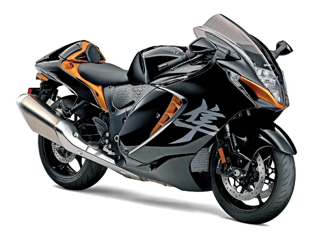 Amotopart 2021-2023 Suzuki Hayabusa GSX1300R negro con kit de carenado naranja