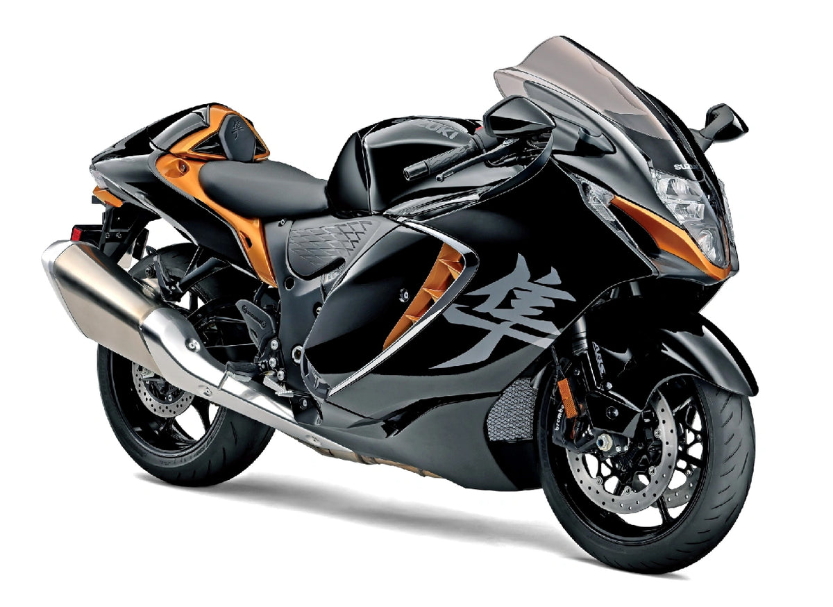 Amotopart 2021–2023 Suzuki Hayabusa GSX1300R Schwarz mit orangefarbenem Verkleidungsset