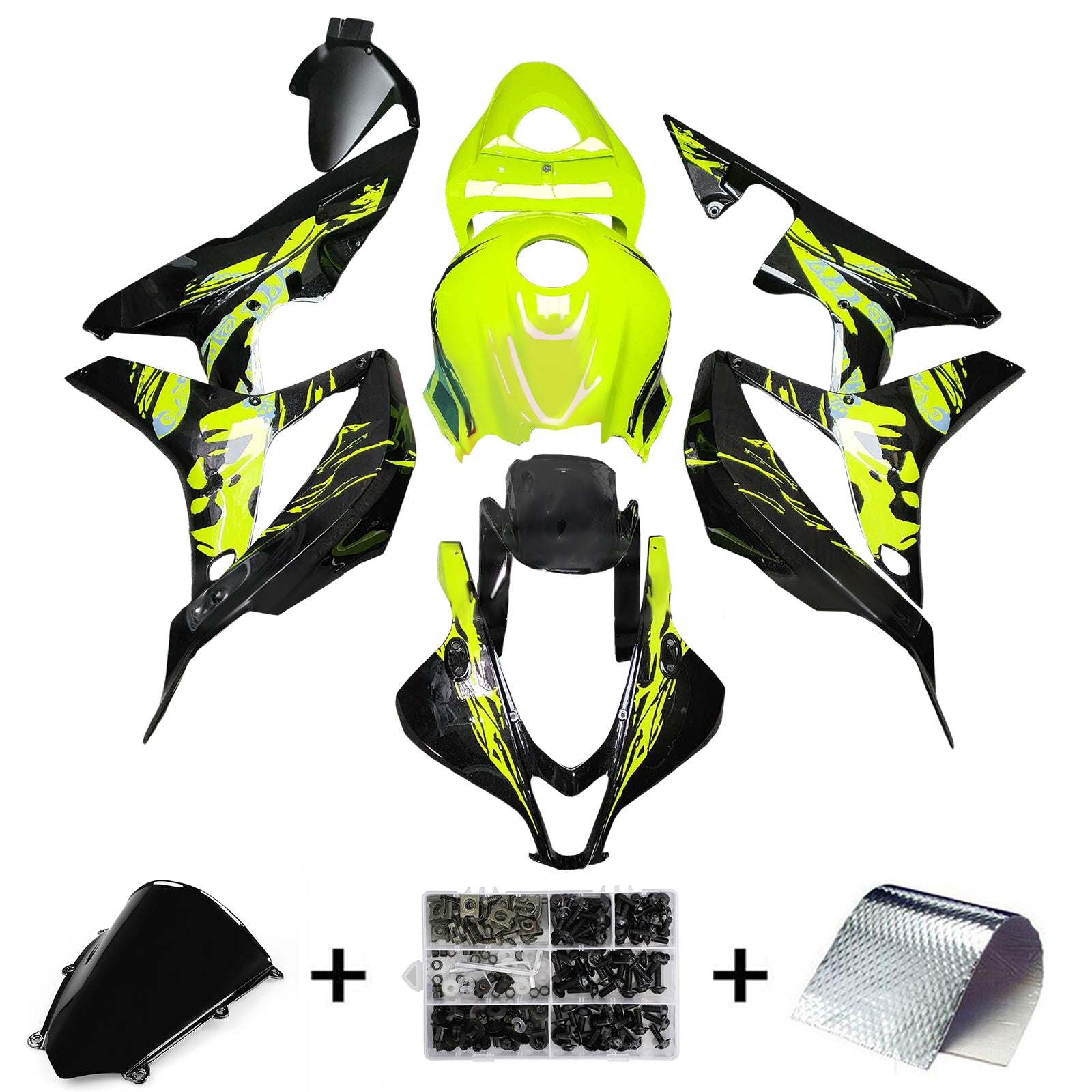 Amotopart 2007-2008 Honda CBR600RR Žlutá černá kapotáž