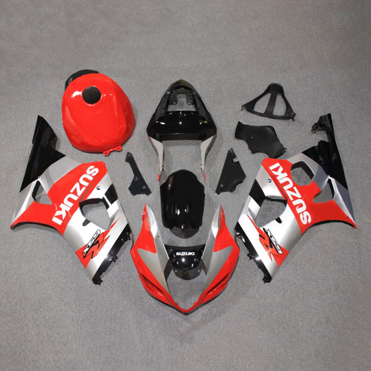 Amotopart 2003-2004 K3 Suzuki GSXR1000 Kit de carénage rouge et gris