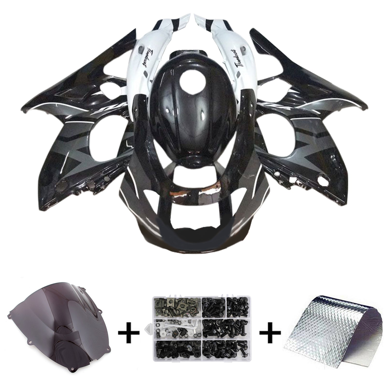 Amotopart 1996-2007 Yamaha YZF 600R Thundercat White Grey Black Fairing Kit