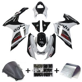 Amotopart 2011-2024 K11 GSXR 600/750 Suzuki Kit carenatura accenti bianco e nero