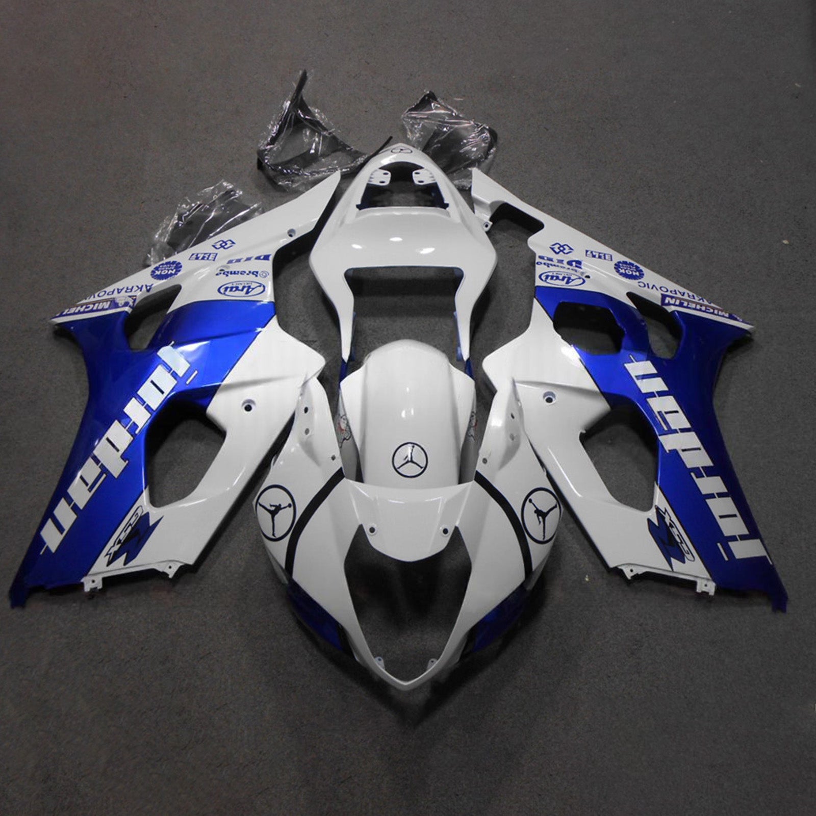 Amotopart 2000-2002 Suzuki GSXR1000 Blue White Fairing Kit