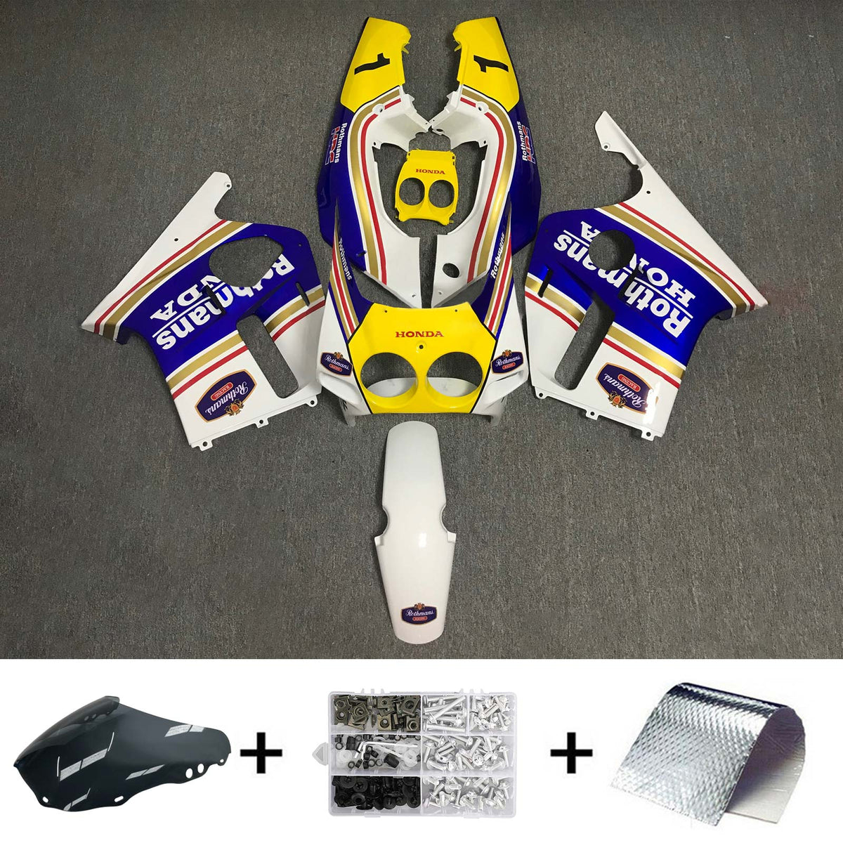 Amotopart 1988-1989 CBR250RR MC19 Honda Yellow&Blue Fairing Kit