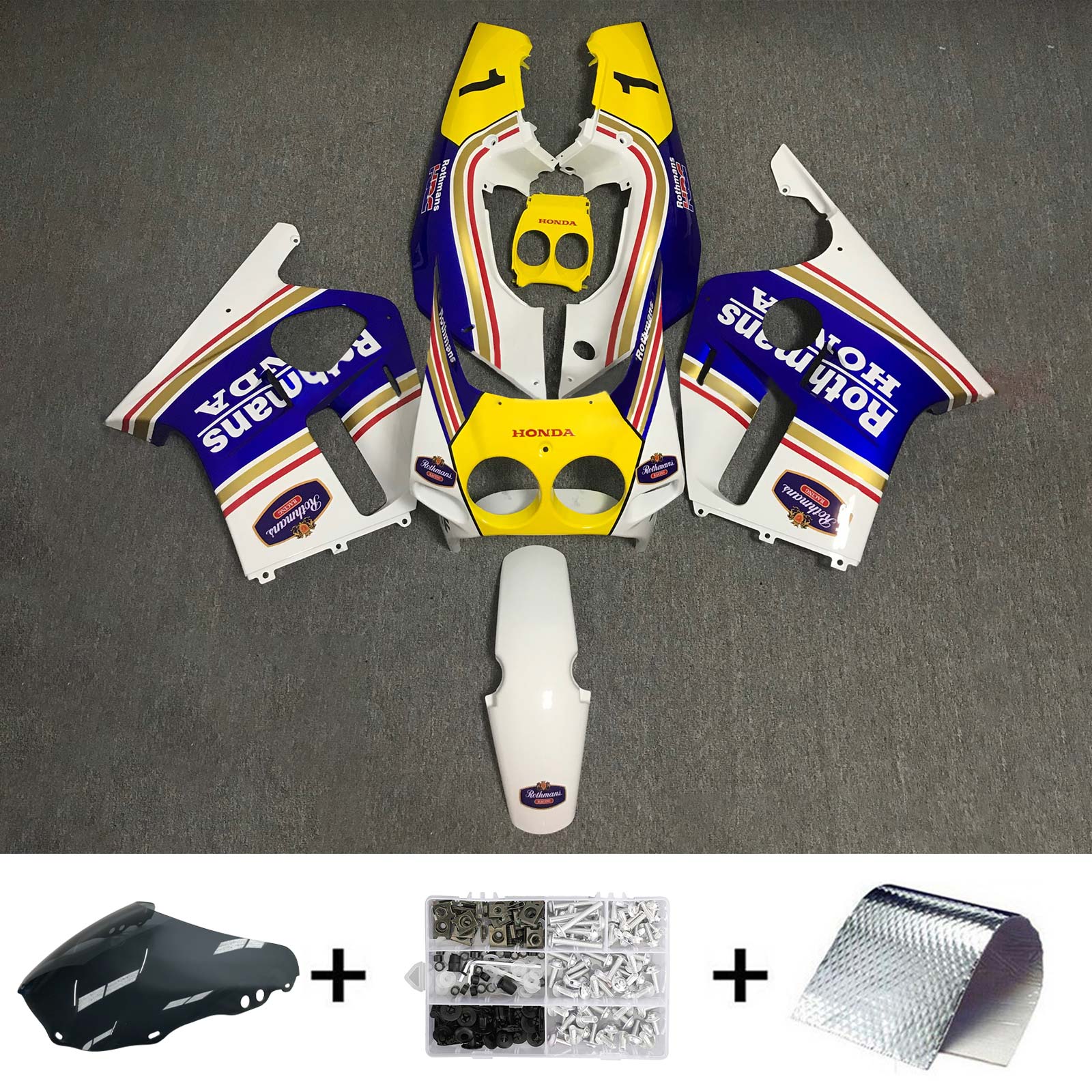 Amotopart 1988-1989 CBR250RR MC19 Honda Yellow&Blue Fairing Kit