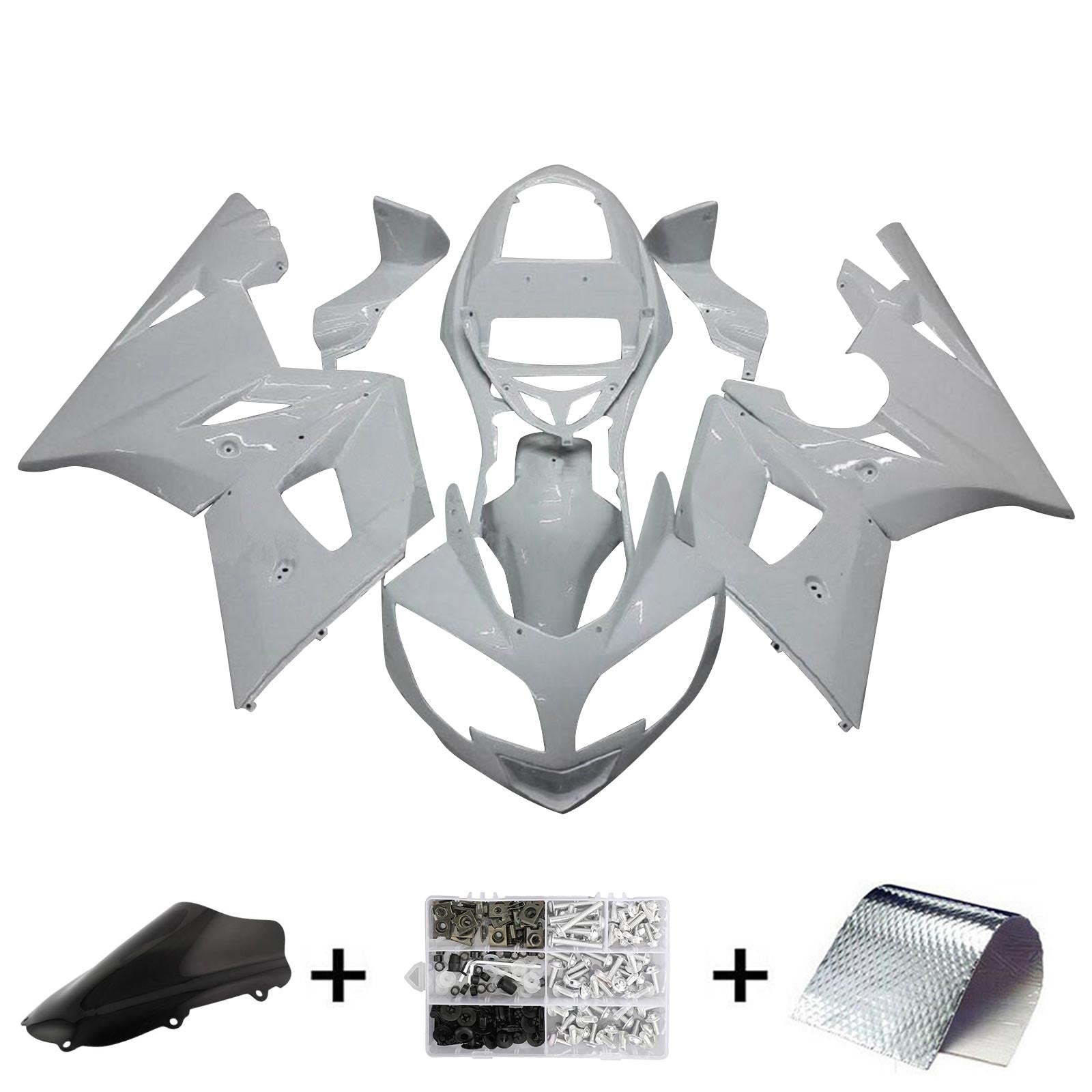 Amotopart 2002-2005 Triumph Daytona 600 650 White Fairing Kit