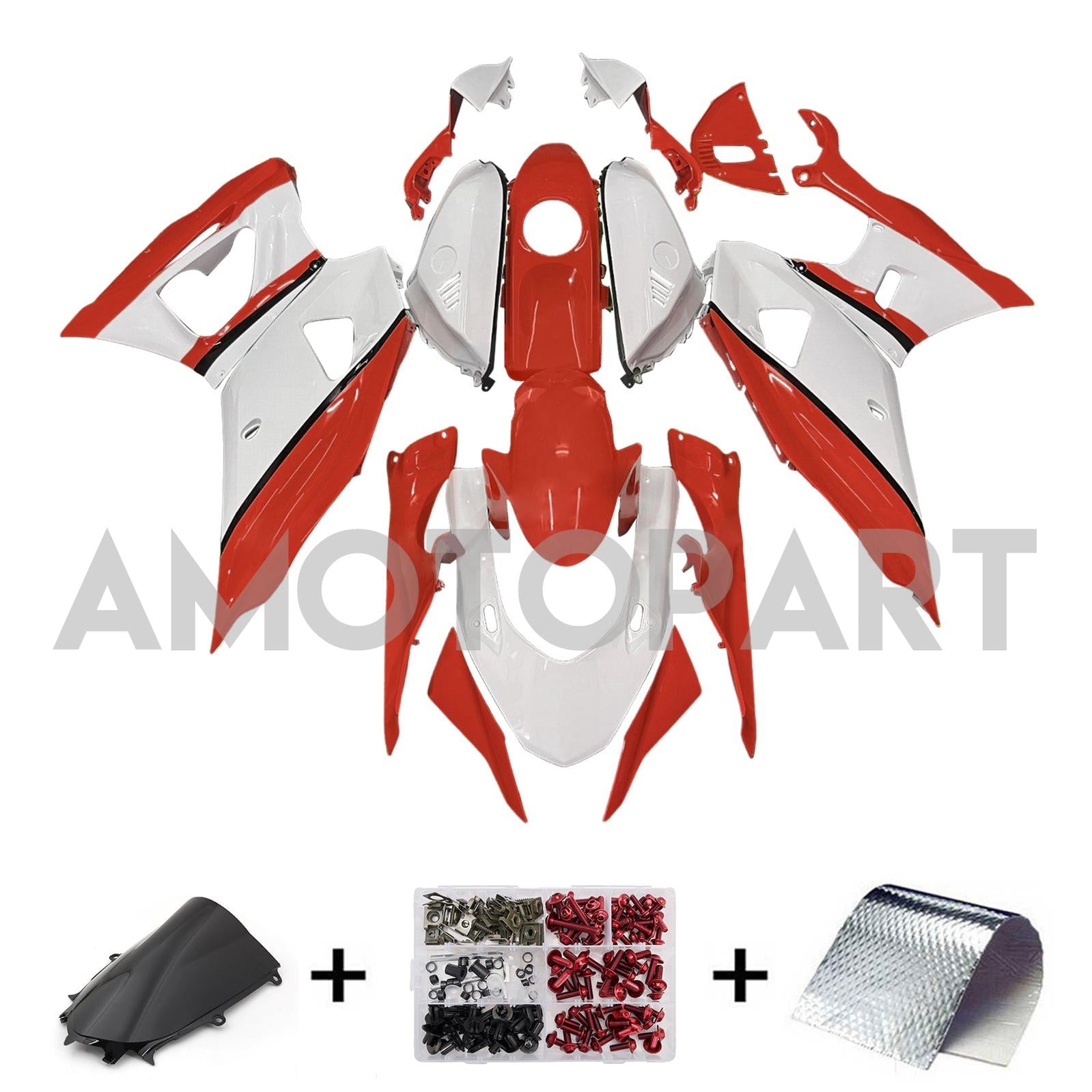 Amotopart 2021-2025 Yamaha YZF-R7 Red White Fairing Kit