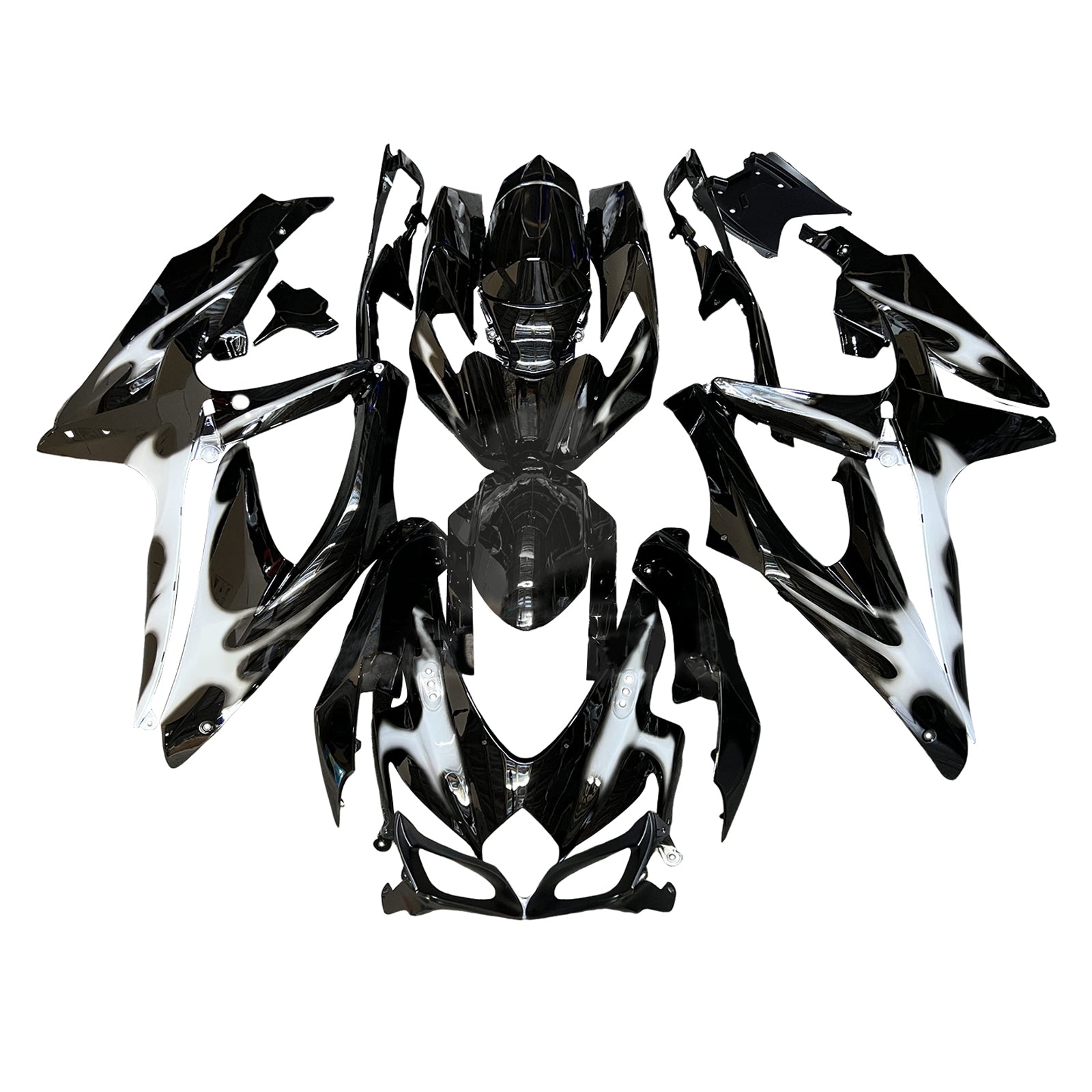 Amotopart 2008-2010 Suzuki GSXR 600/750 White Black Dehnung Kit