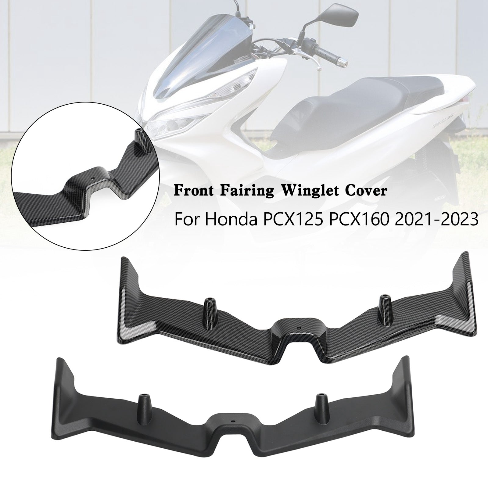 21-23 Honda Pcx125 Pcx160 Front Fairing Aerodynamic Winglet Cover Durable