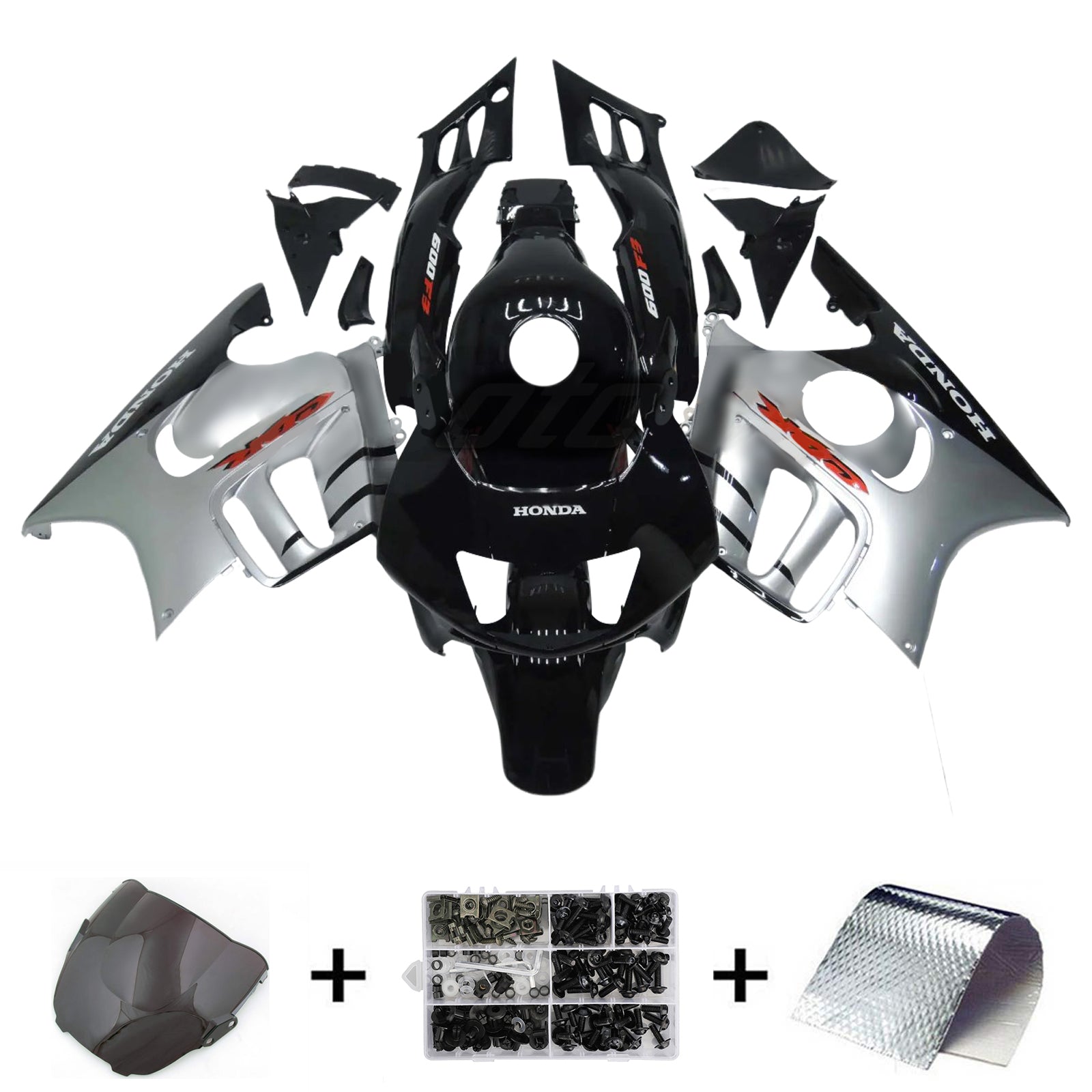 Amotopart 1995-1996 Honda CBR600 F3 Black Gray Fairing Kit