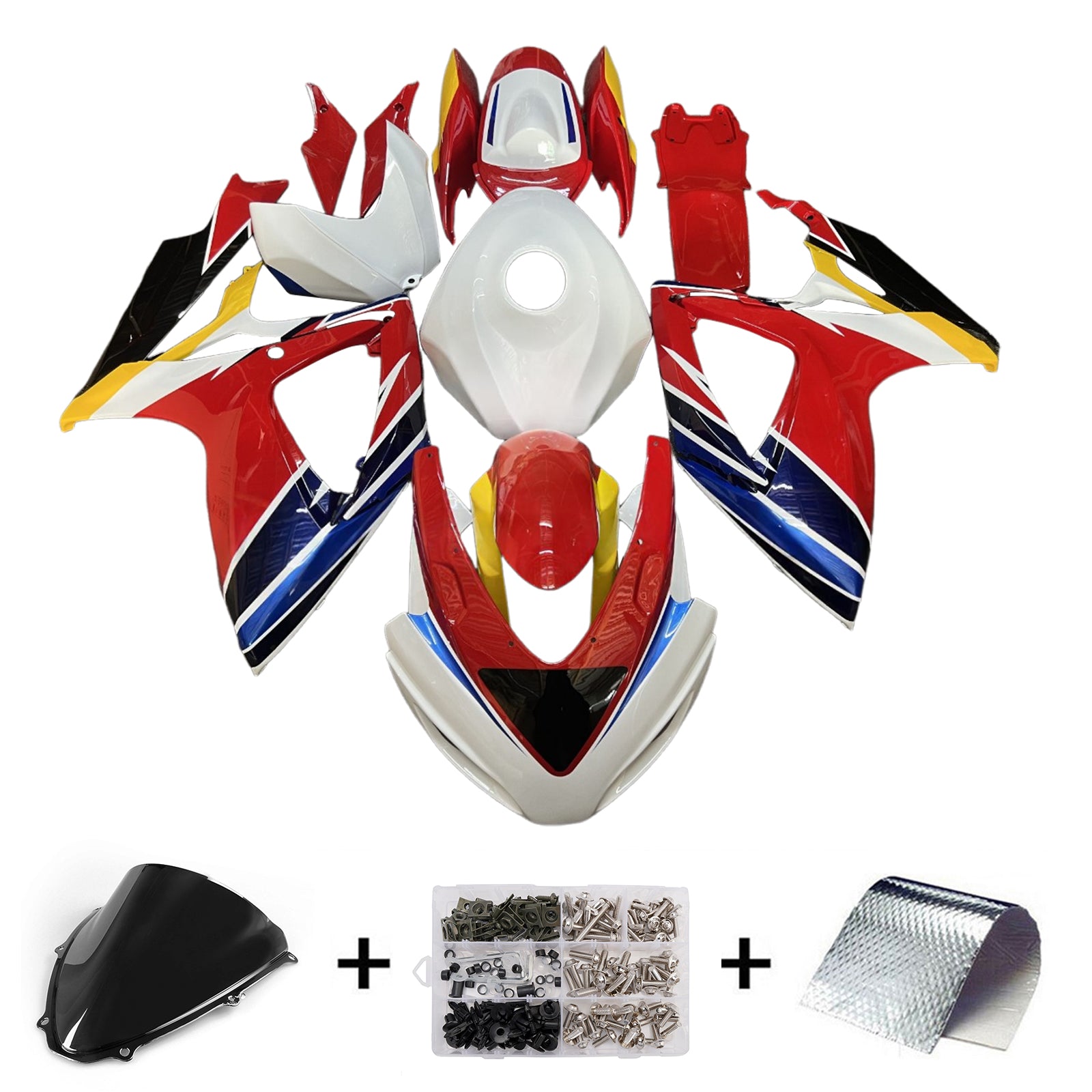 Amotopart 2006-2007 Suzuki GSXR 600/750 Red White Fairing Kit