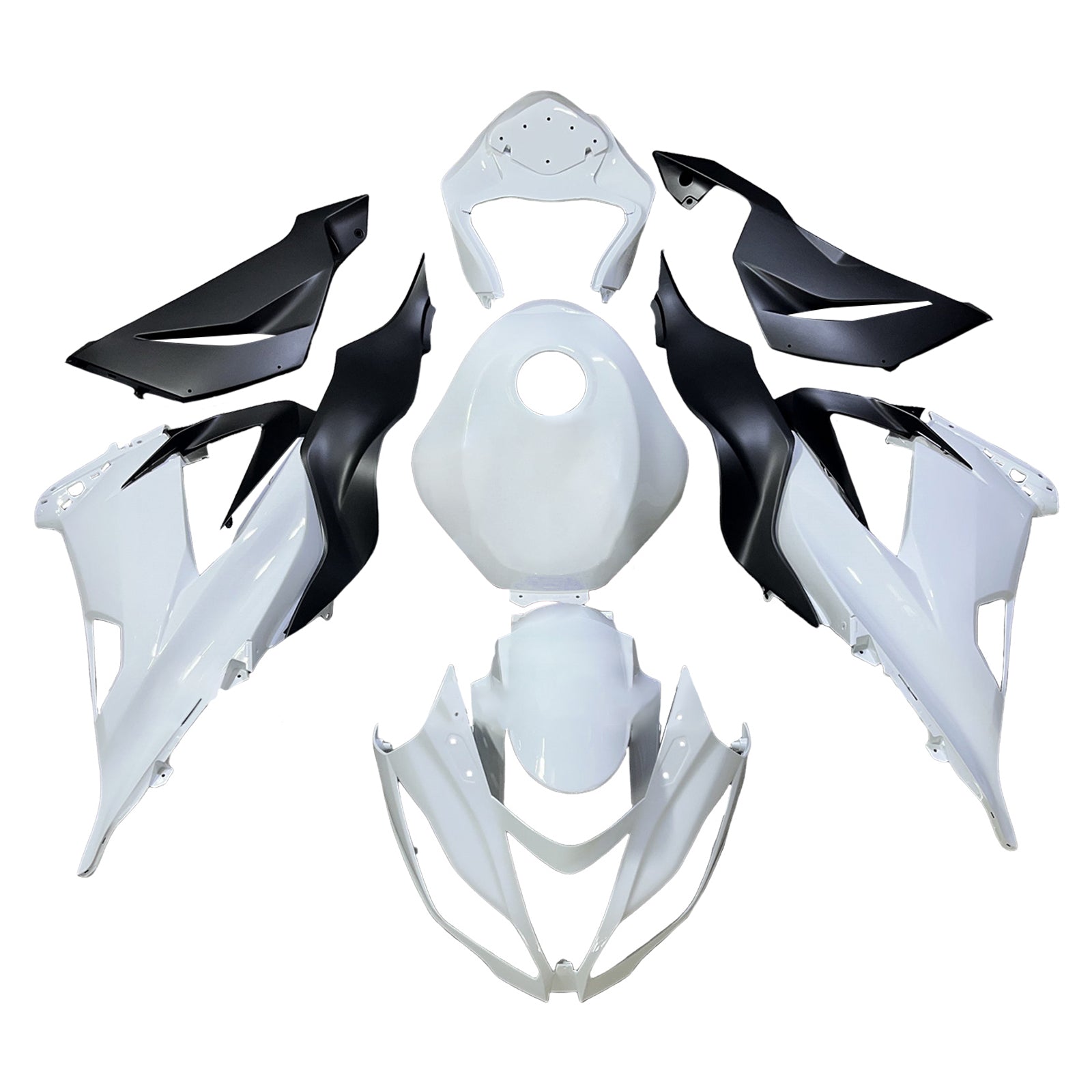Amotopart 2013-2018 Kawasaki ZX6R 636 Black ＆ White Fairing Kit