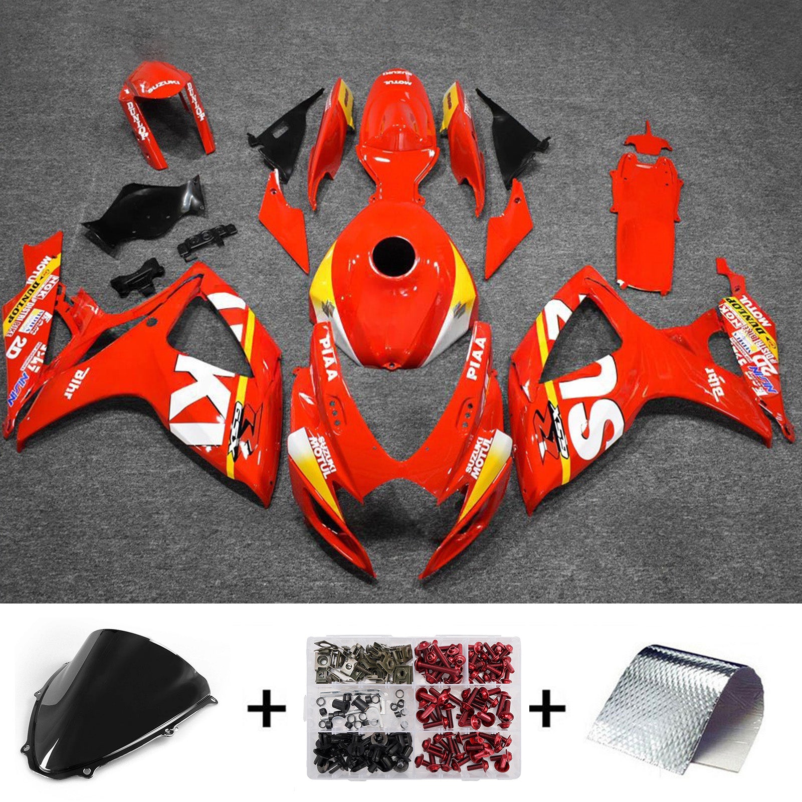 Amotopart 2006-2007 Suzuki GSXR 600/750 Red White Fairing Kit