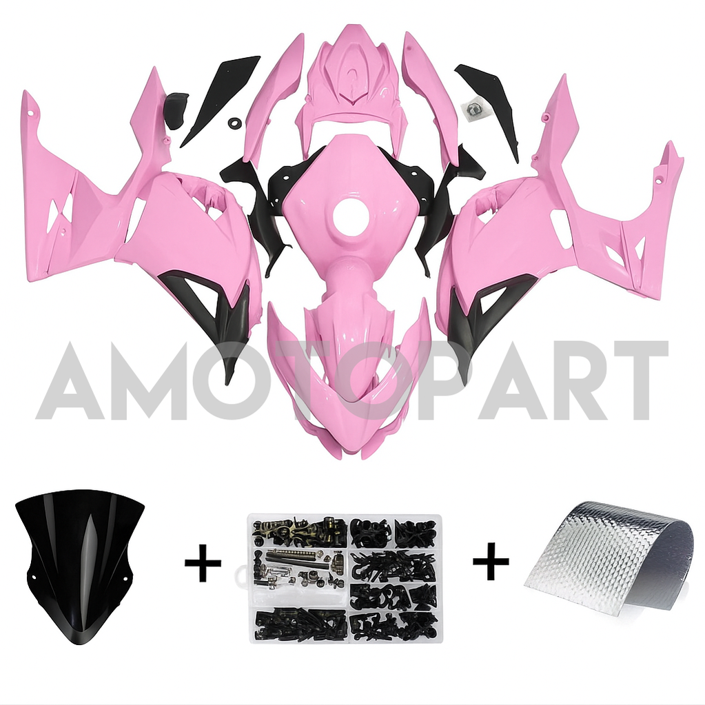 Amotopart 2018-2024 Kawasaki EX400 Ninja400 Baby Pink Fairing Kit