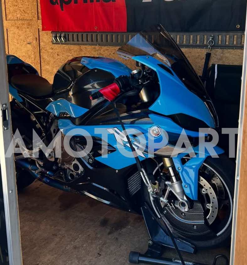 Amotopart 2019-2022 BMW S1000RR フォージ カーボンファイバー パターン ブルー フェアリング キット