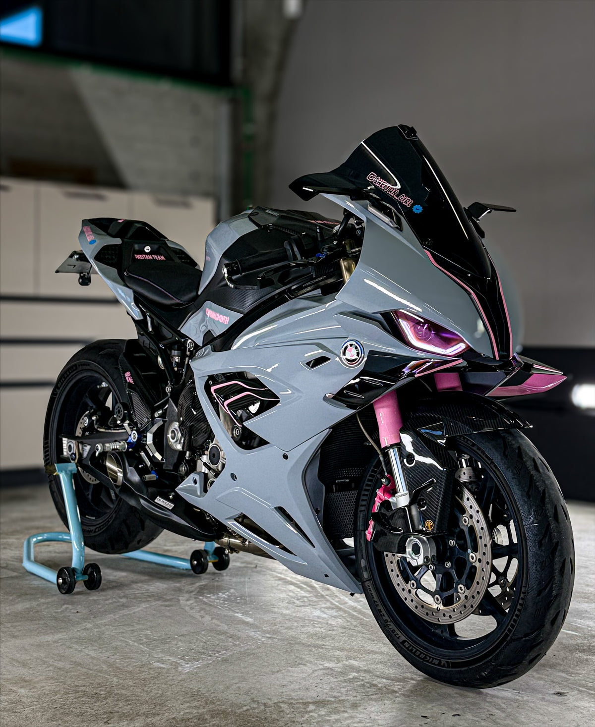 Amotopart 2019-2022 BMW M1000RR S1000RR Grå Pink Fairing Kit