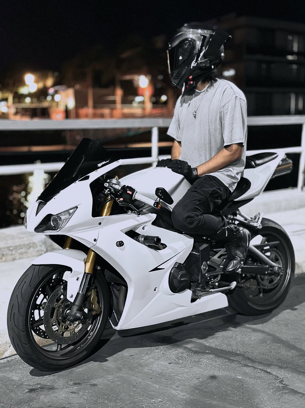 Amotopart 2006-2008 Triumph Daytona 675 Gloss White Fairing Kit
