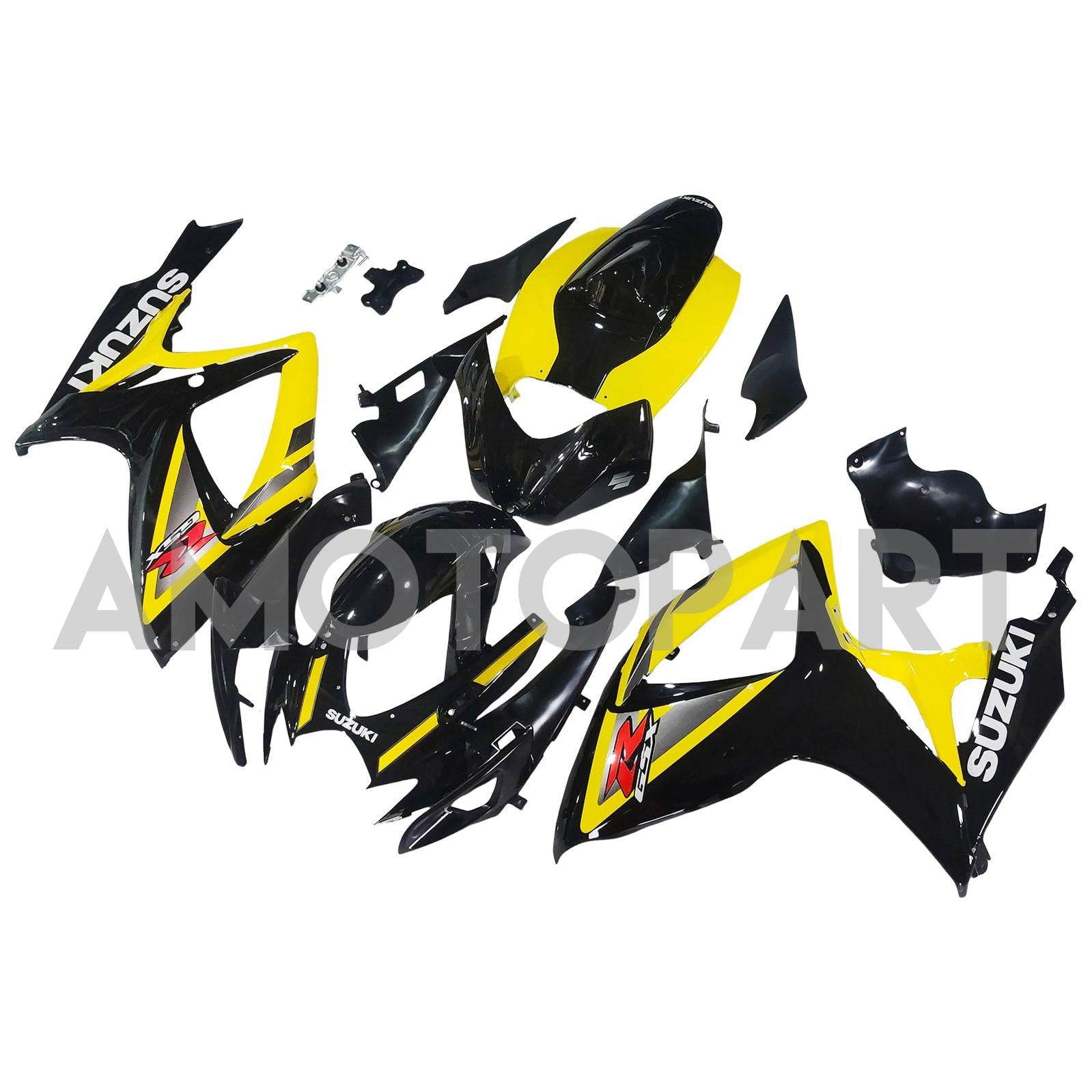 Amotopart 2006-2007 Suzuki GSXR 600/750 Glossy Yellow Black Fairing Kit