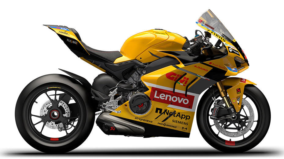 Amotopart Ducati 22-24 Panigale V4 V4S & 23-24 Panigale V4SP V4R Kit de carénage noir jaune rouge