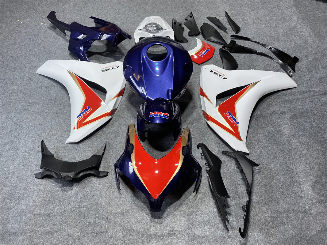 Amotopart Honda CBR1000RR 2008-2011 Kit de carenado azul oscuro y rojo