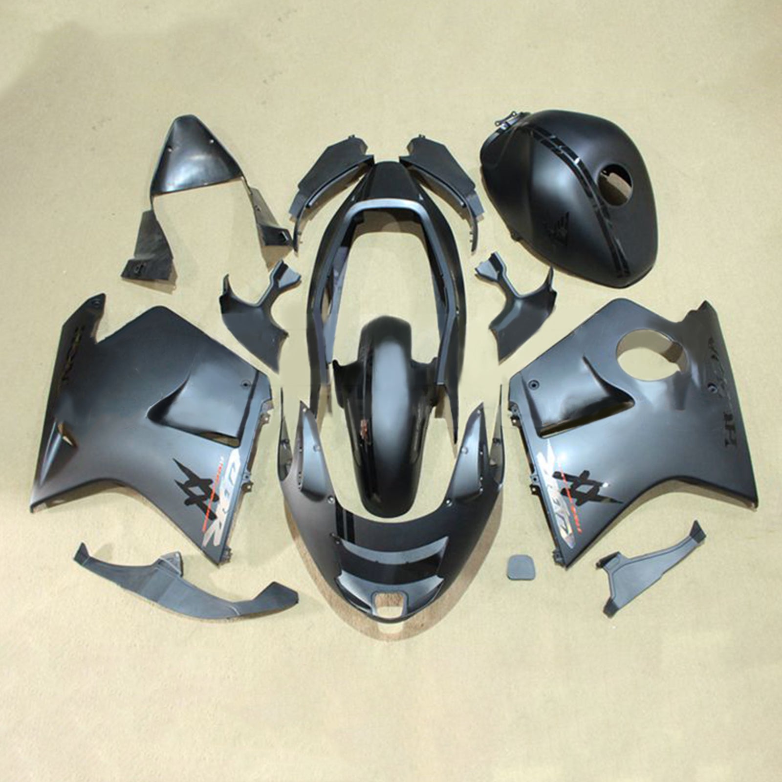 Amotopart 1996–2007 CBR1100XX SuperBlackBird Honda Dunkelgraues Verkleidungsset