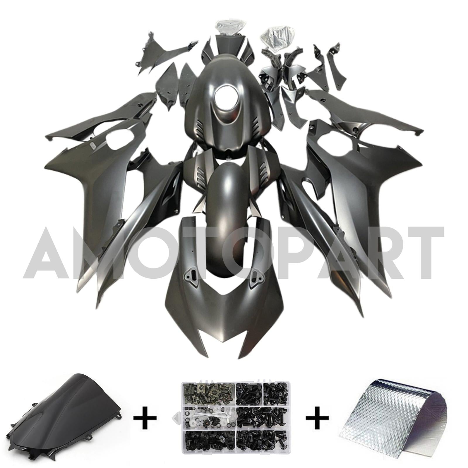 Amotopart Yamaha YZF-R6 2017-2023 Matte Black Fairing Kit