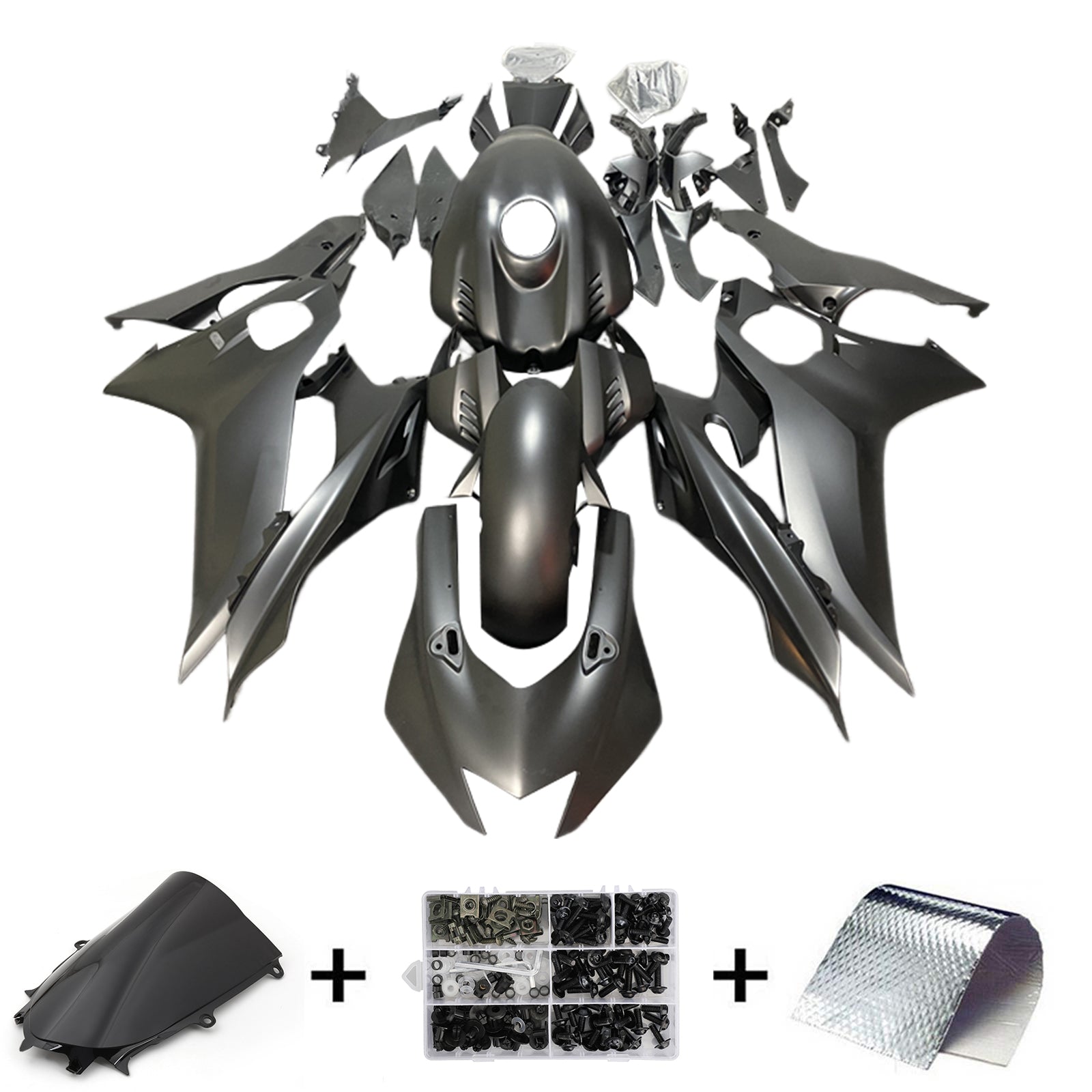 Amotopart Yamaha YZF-R6 2017-2023 Marble Carbon Fiber Fairing Kit