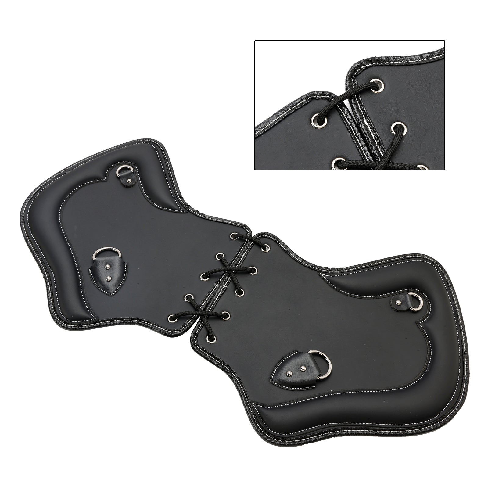 2Pcs Universal Heat Saddle Shield Deflector Blackb For Flhxs Glide Rider Fxdwg Brown