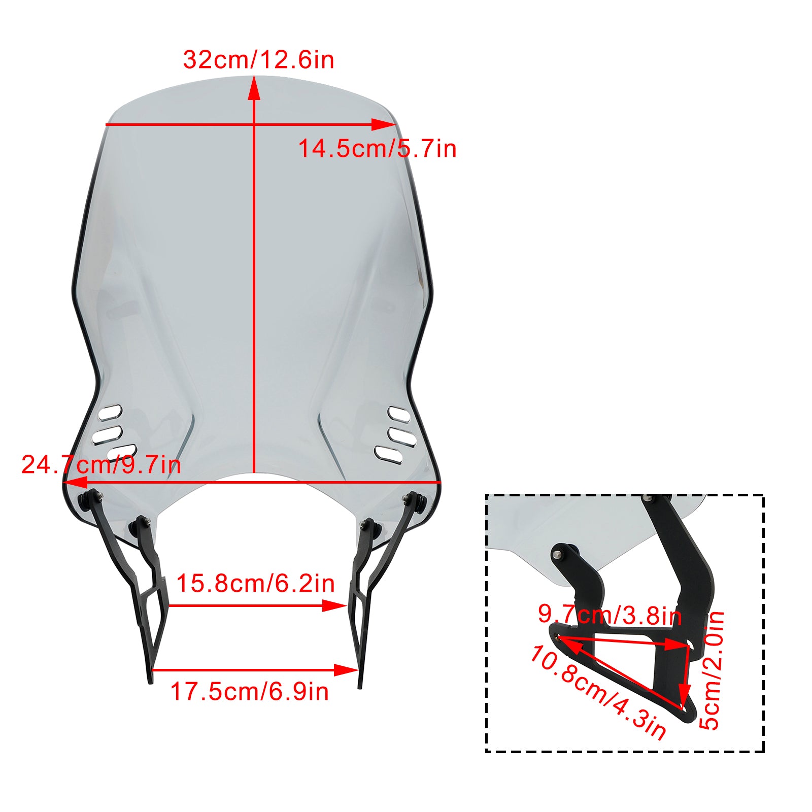 2022-2024 YAMAHA XSR900 ABS Motorcykel vindrutan vindruta