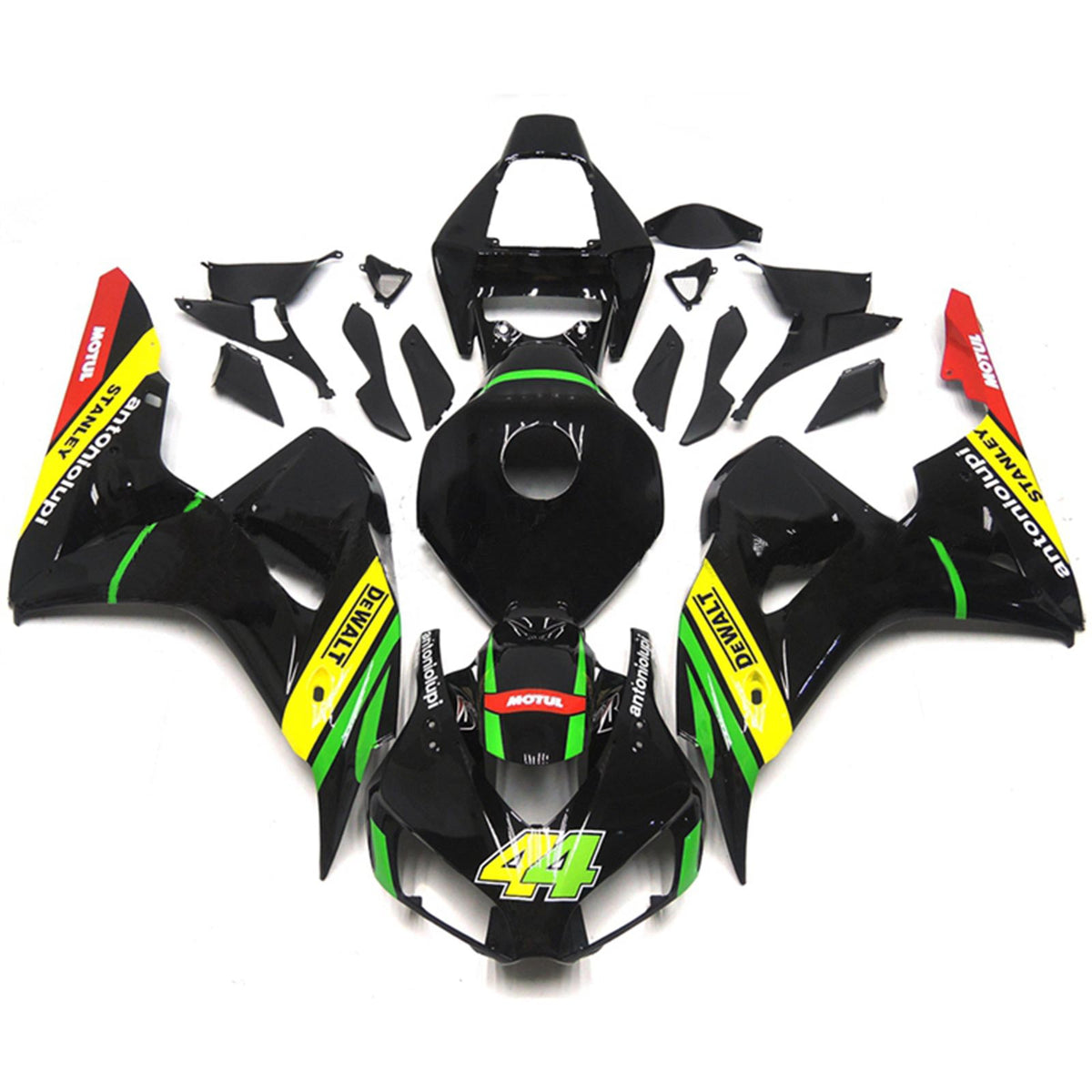 Kit carena Amotopart 2006-2007 Honda CBR1000RR giallo e verde