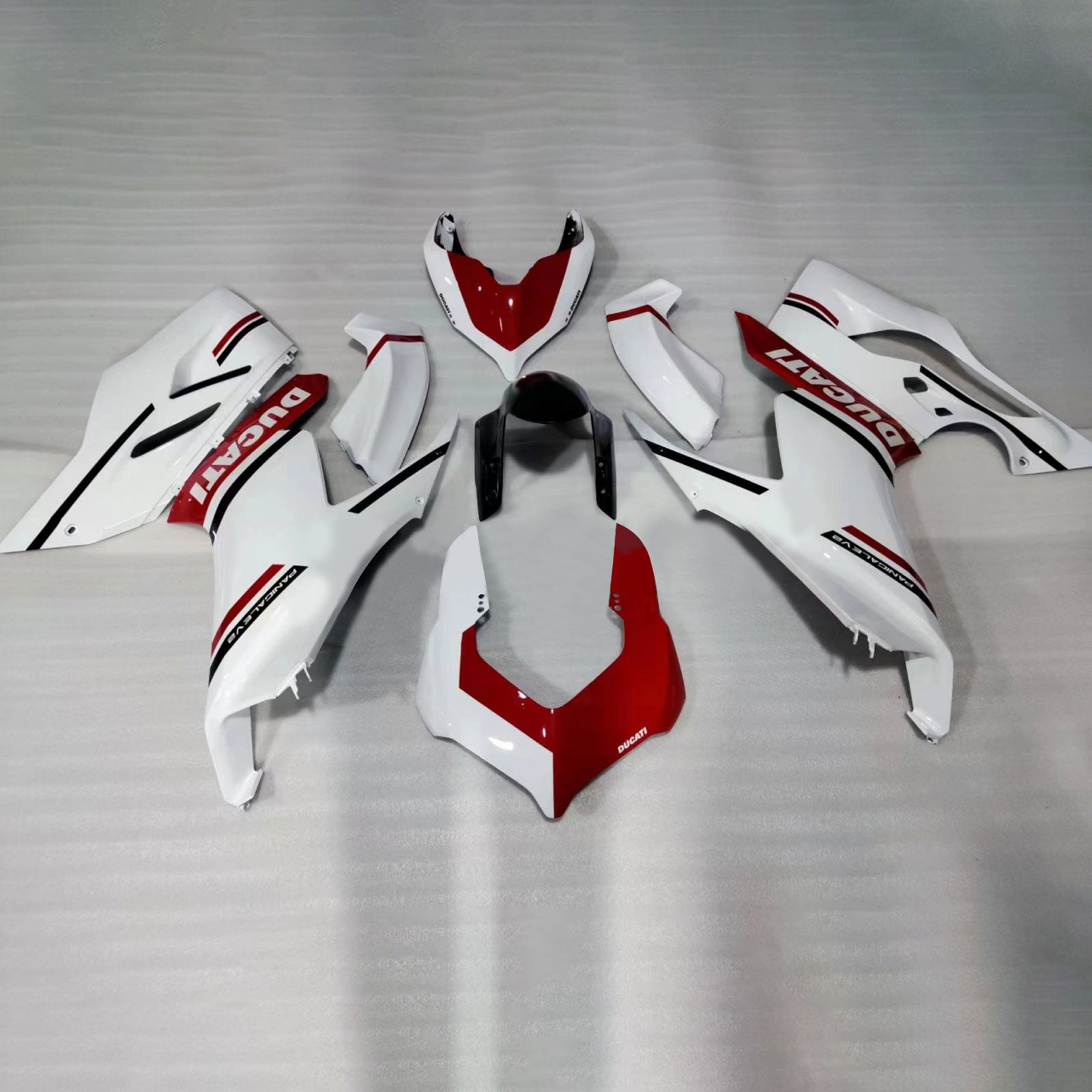 Kit de carénage Amotopart 2020-2024 Ducati Panigale V2 blanc rouge