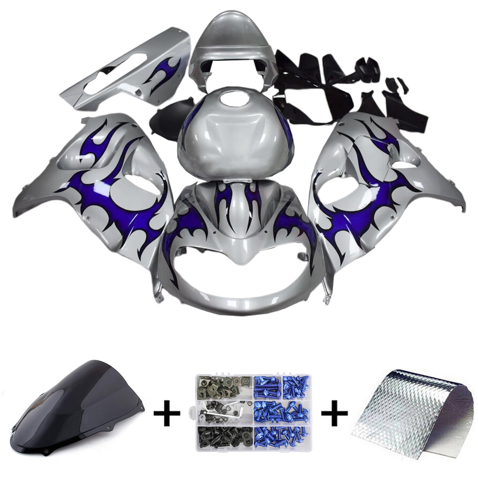 Amotopart 1998-2003 TL1000R Suzuki Blue&Silver Fairing Kit