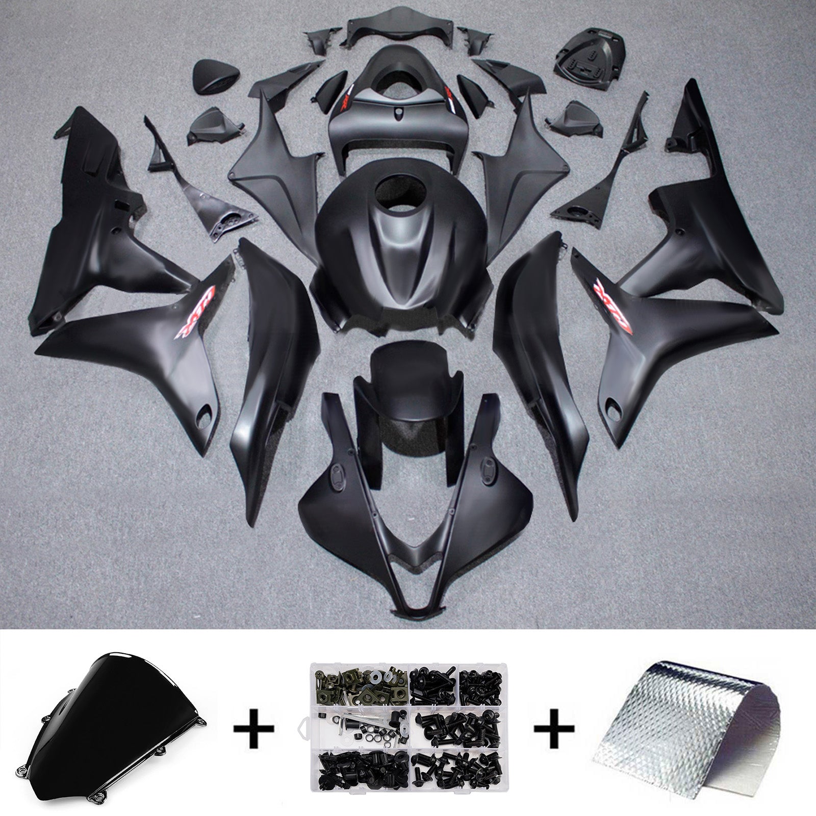 Amotopart 2007-2008 Honda CBR600RR Matte Black Fairing Kit