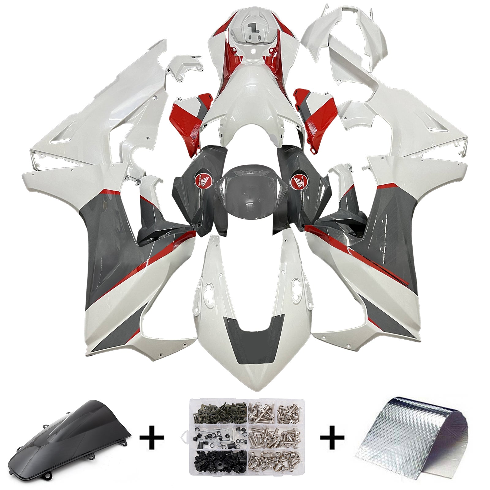 Amotopart 2017-2023 Honda CBR1000rr Kit de carénage rouge gris blanc
