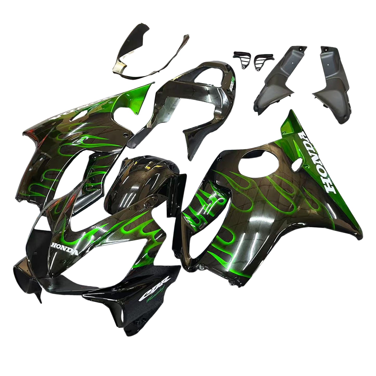Amotopart 2001-2003 Honda CBR600 F4i Black Green Fairing Kit