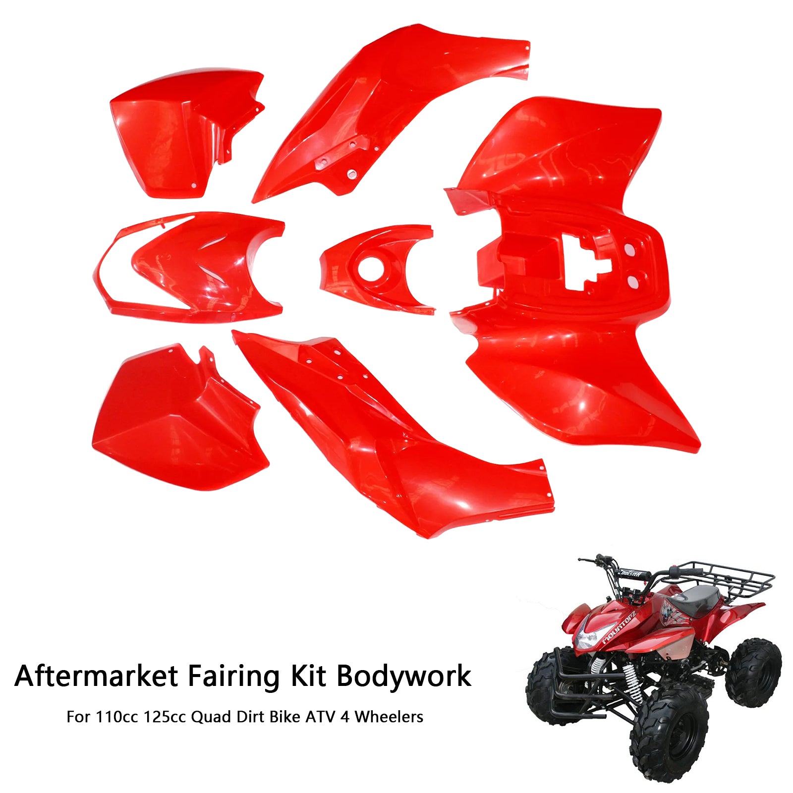 Amotopart Per 110cc 125cc Quad Dirt Bike ATV 4 Ruote Kit Carenatura Collezione