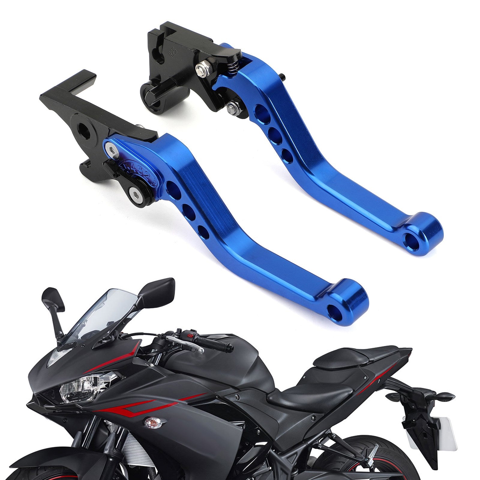 ヤマハ 15-17 YZF R3 MT 03 25 & 14-17 YZF R25 ブレーキ クラッチ レバー シルバー