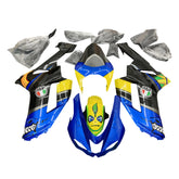 Amotopart 2007-2008 Kawasaki ZX6R 636 Blue&Yellow Fairing Kit