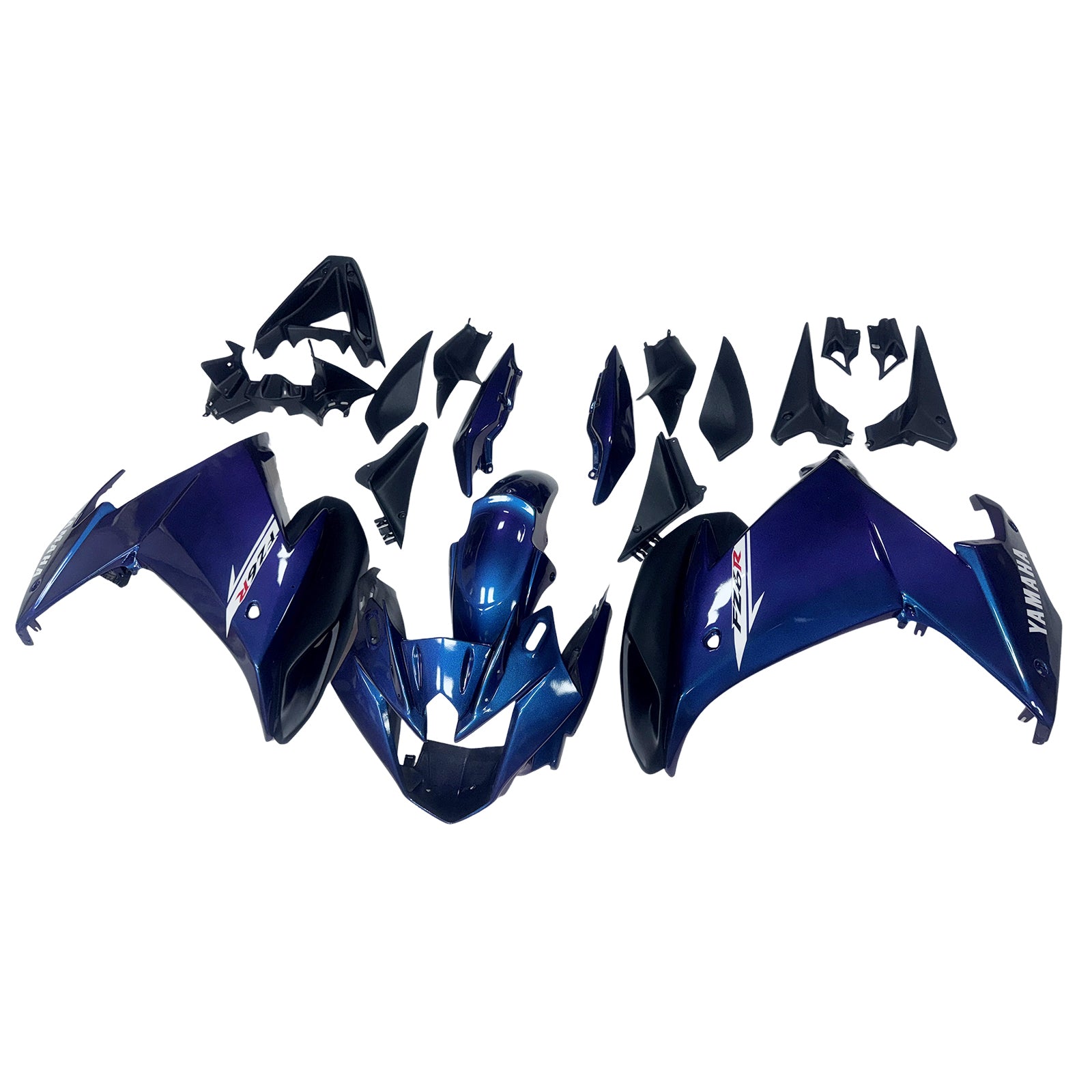 Amotopart 2009-2015 Yamaha FZ6R Blue White Fairing Kit