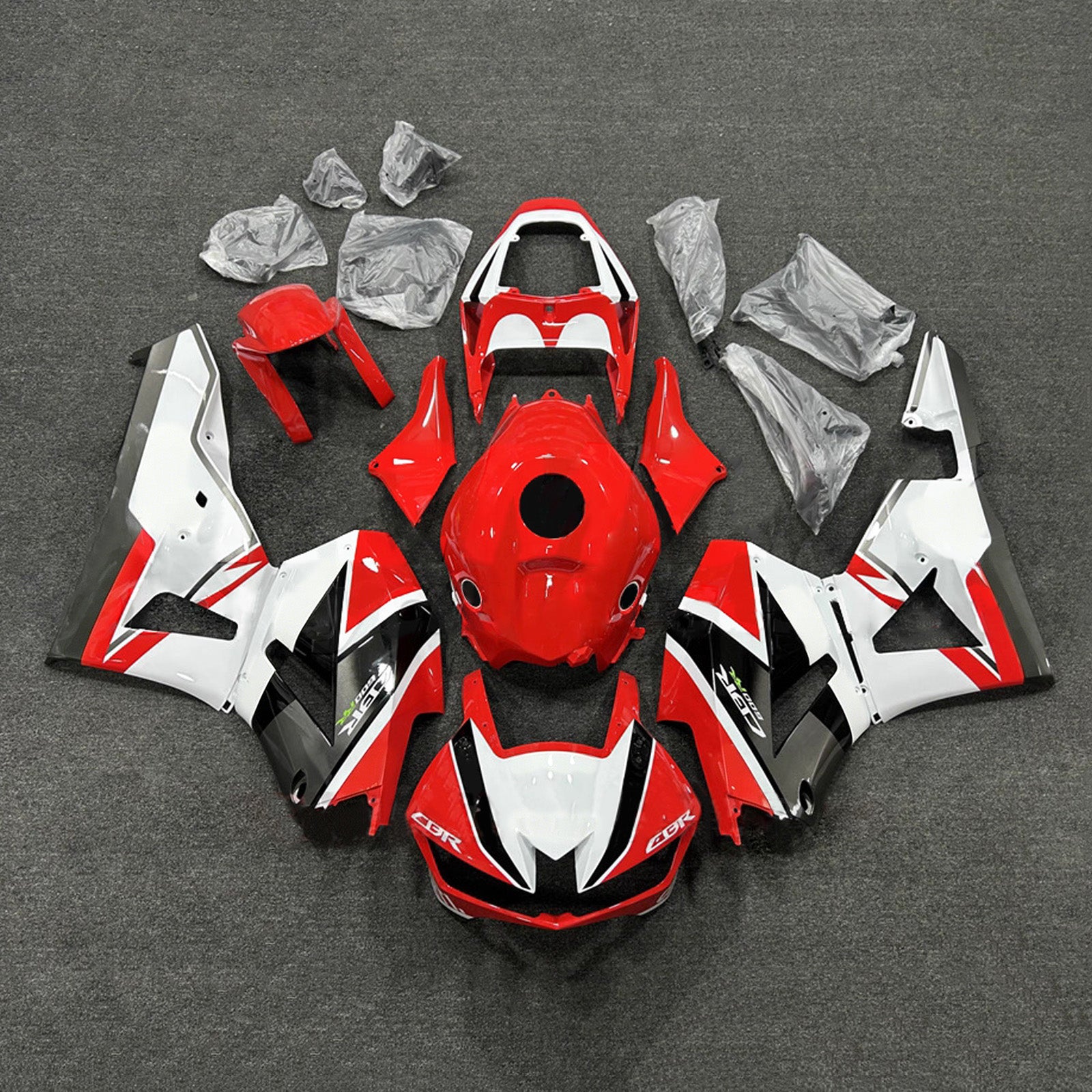 Amotopart 13-26 US ver. & 13-23 European ver. Honda CBR600RR White Red Fairing Kit