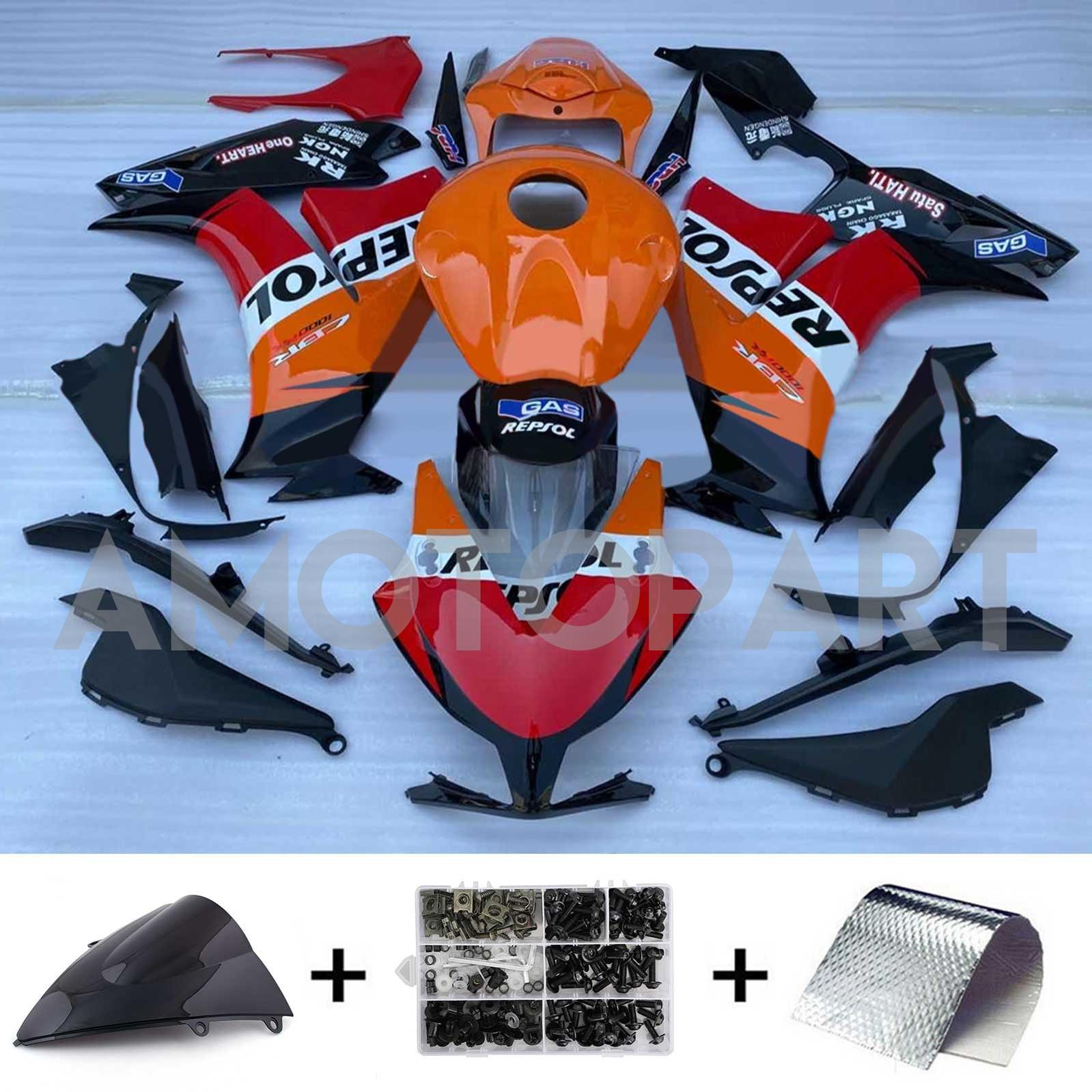 Amotopart 2012-2016 CBR1000RR Honda Red&Orange Fairing Kit